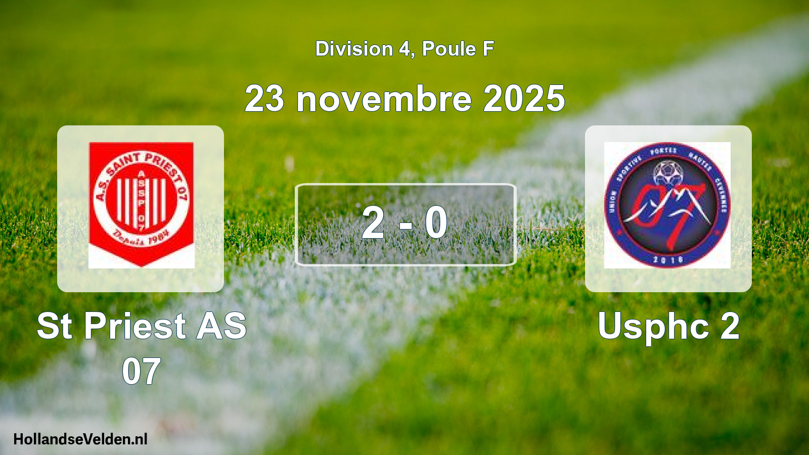 Match joué: St Priest AS 07 - Usphc 2 2 - 0 (23 novembre 2025)