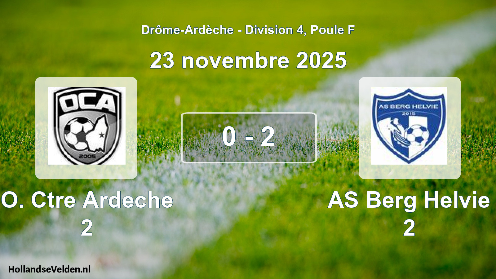 Gespeelde wedstrijd: O. Ctre Ardeche 2 - AS Berg Helvie 2 0 - 2 (23 november 2025)