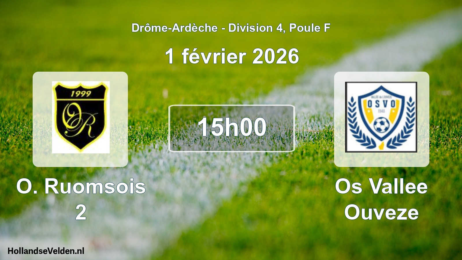 Geplande wedstrijd: O. Ruomsois 2 - Os Vallee Ouveze (1 februari 2026)