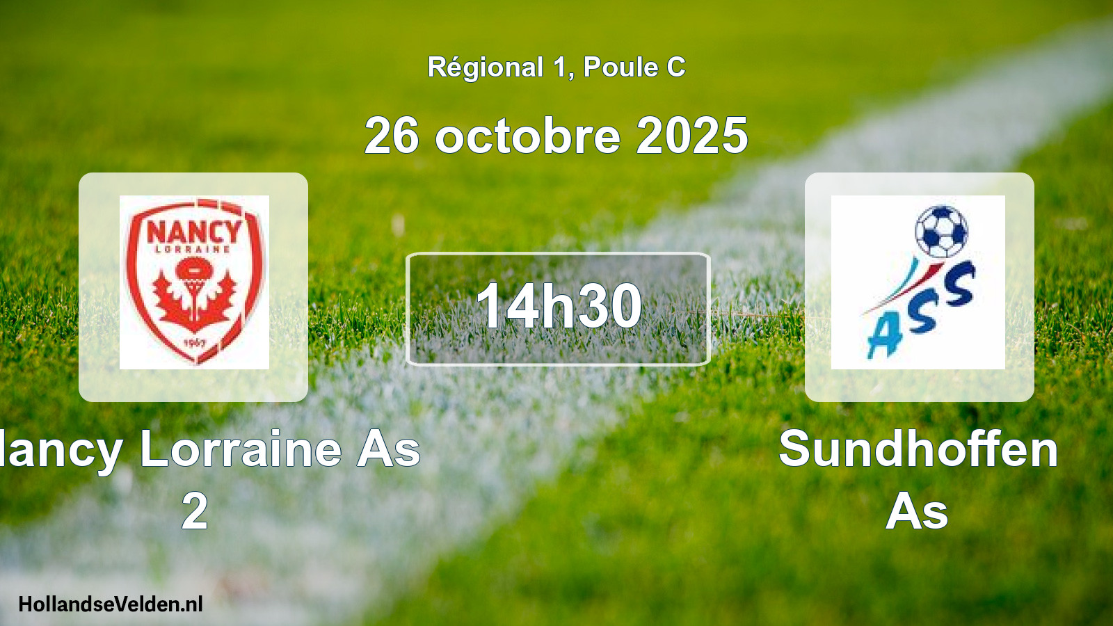 Geplande wedstrijd: Nancy Lorraine As 2 - Sundhoffen As (26 oktober 2025)