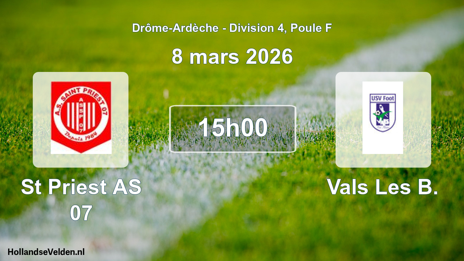 Geplande wedstrijd: St Priest AS 07 - Vals Les B. (8 maart 2026)