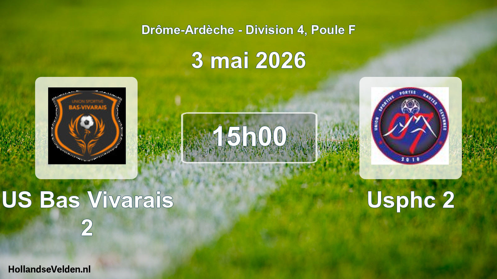 Geplande wedstrijd: US Bas Vivarais 2 - Usphc 2 (3 mei 2026)