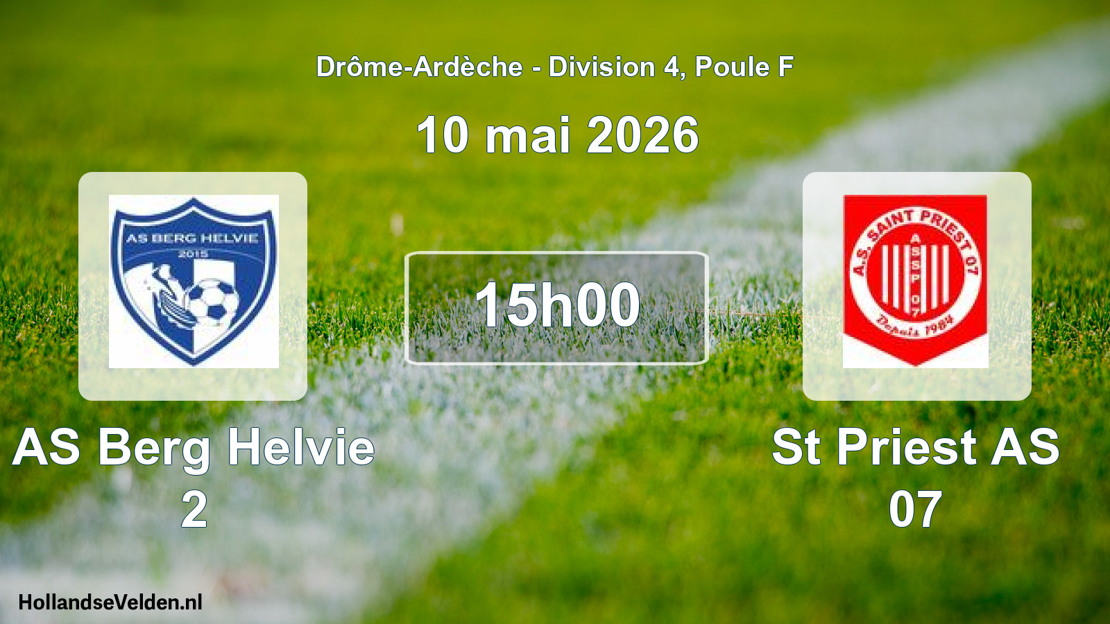 Geplande wedstrijd: AS Berg Helvie 2 - St Priest AS 07 (10 mei 2026)