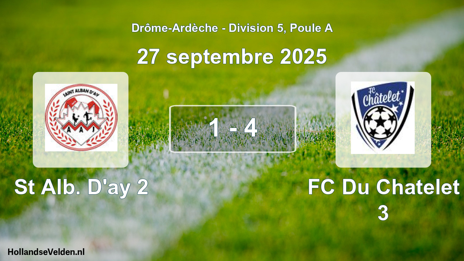 Gespeelde wedstrijd: St Alb. D'ay 2 - FC Du Chatelet 3 1 - 4 (27 september 2025)