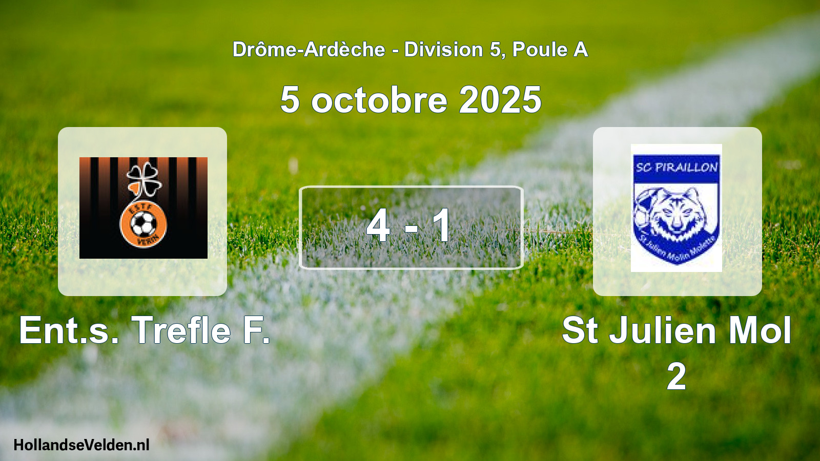 Gespeelde wedstrijd: Ent.s. Trefle F. - St Julien Mol 2 4 - 1 (5 oktober 2025)