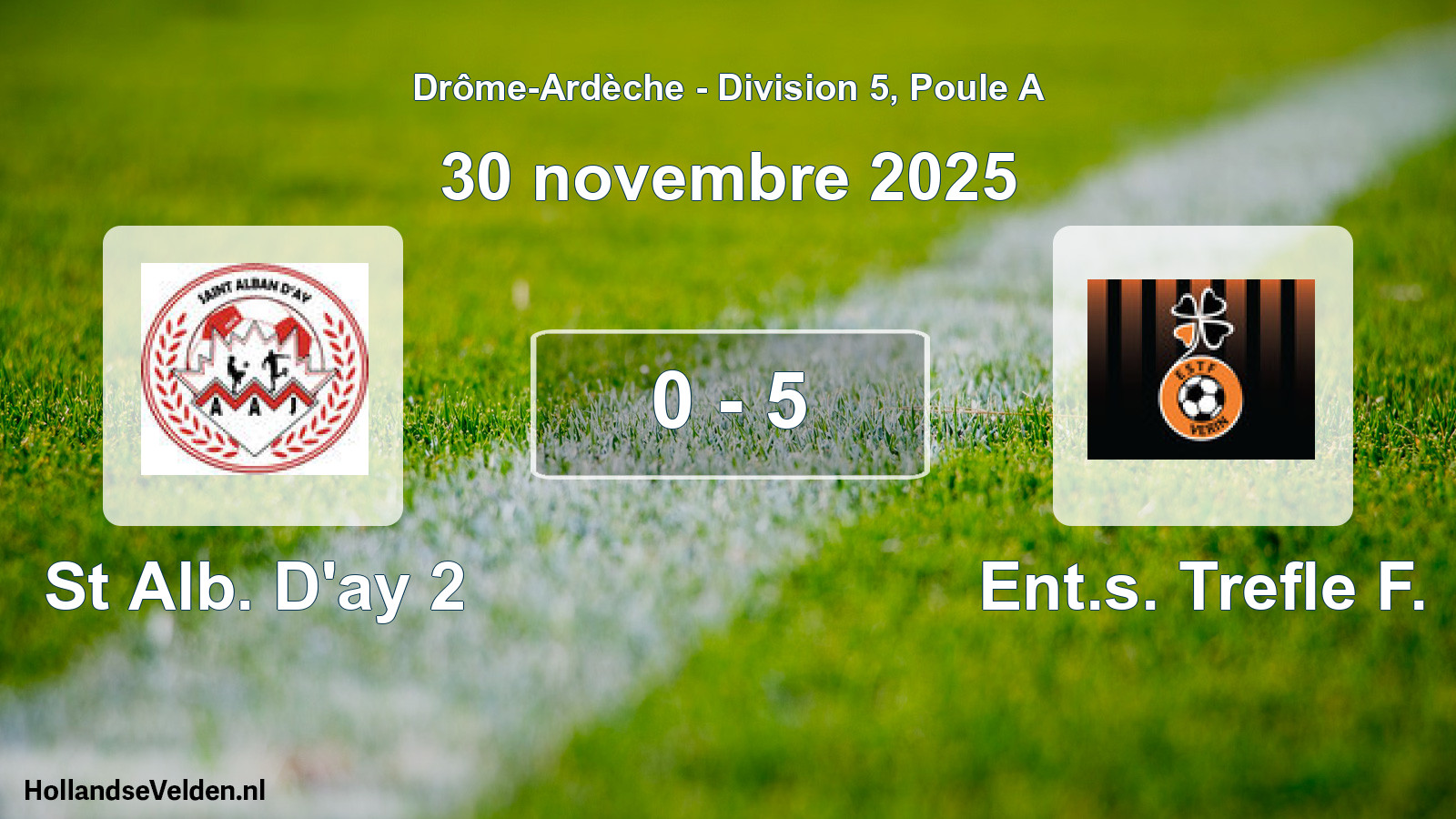 Gespeelde wedstrijd: St Alb. D'ay 2 - Ent.s. Trefle F. 0 - 5 (30 november 2025)