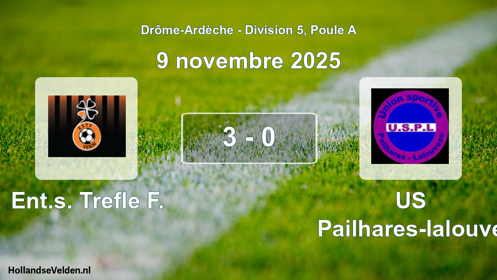 Gespeelde wedstrijd: Ent.s. Trefle F. - US Pailhares-lalouve 3 - 0 (9 november 2025)