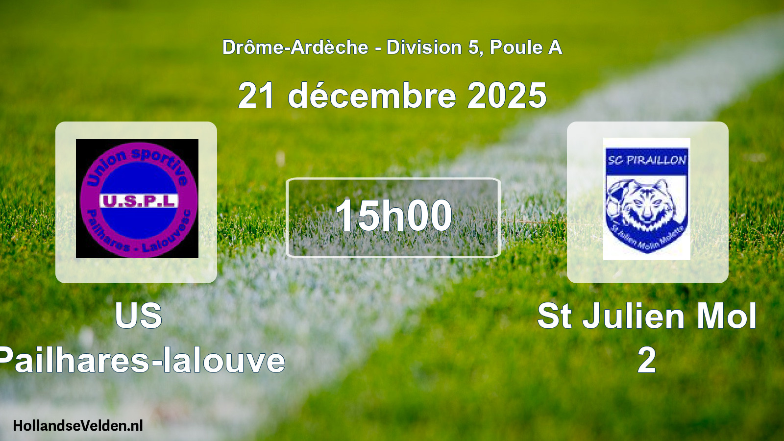 Geplande wedstrijd: US Pailhares-lalouve - St Julien Mol 2 (21 december 2025)