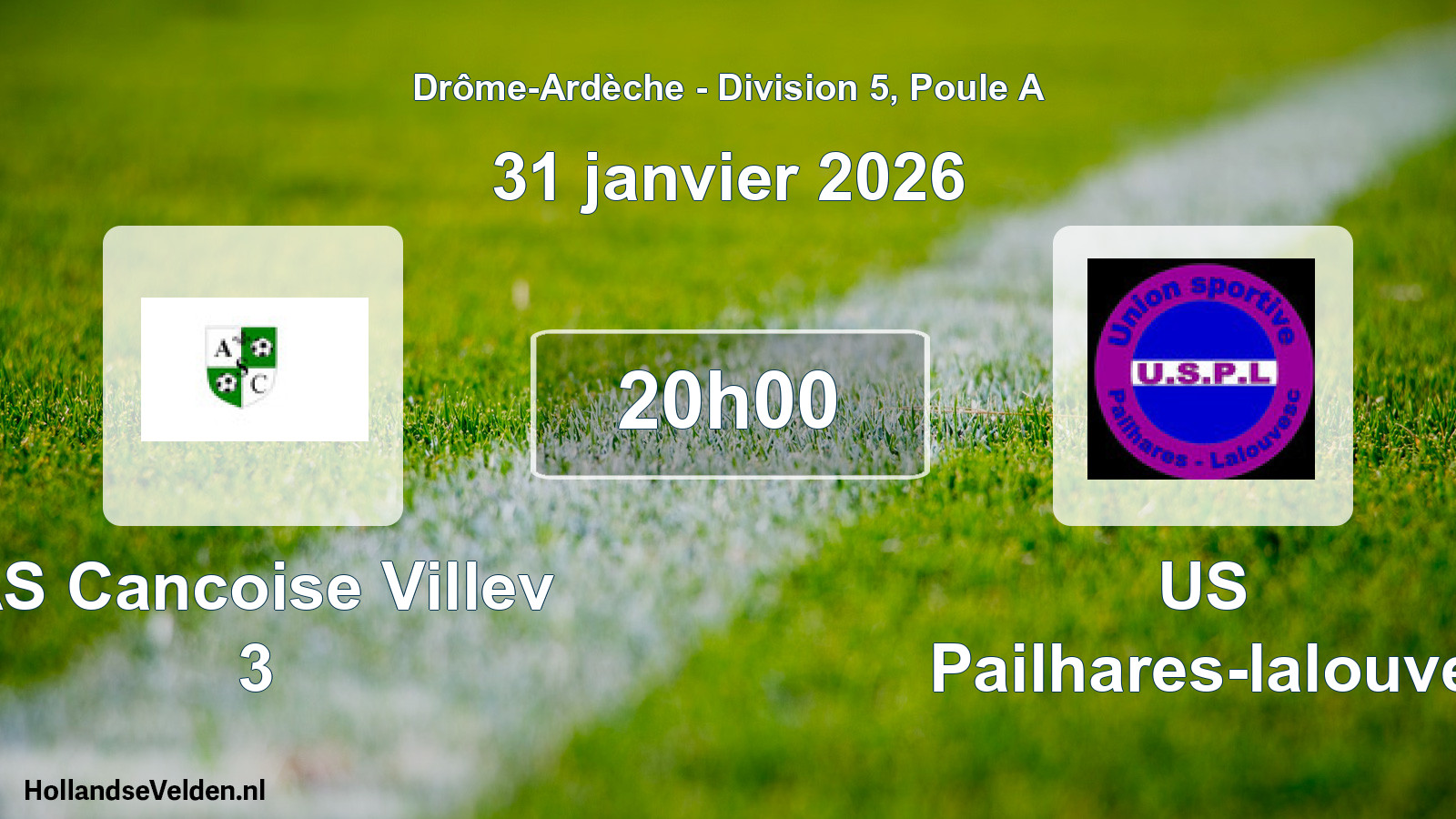 Geplande wedstrijd: AS Cancoise Villev 3 - US Pailhares-lalouve (31 januari 2026)