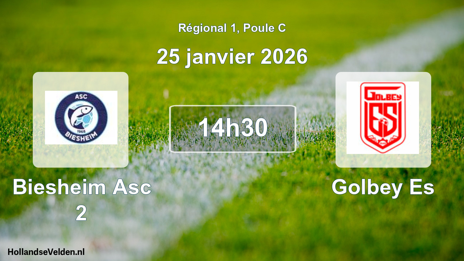 Scheduled Match: Biesheim Asc 2 - Golbey Es (25 January 2026)