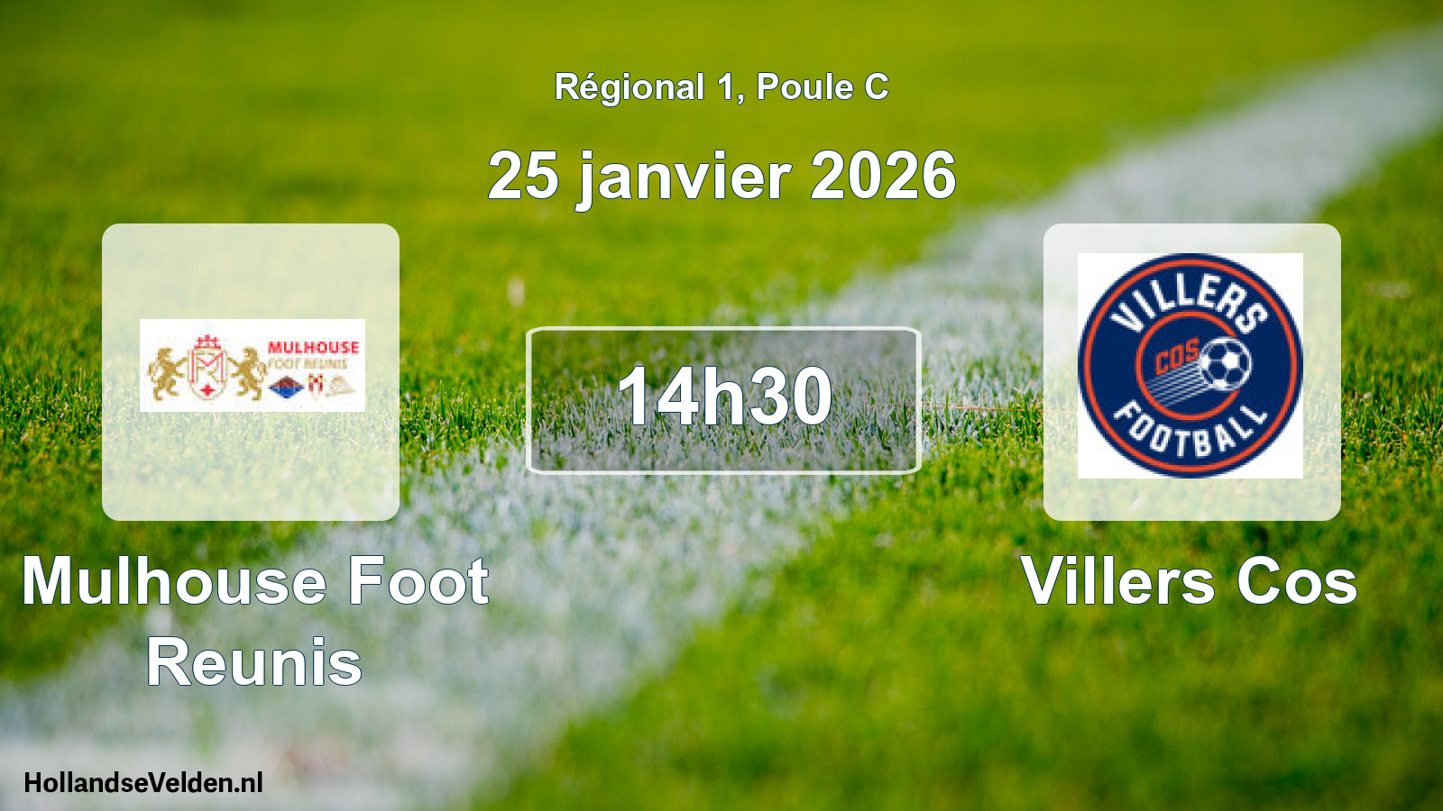 Geplande wedstrijd: Mulhouse Foot Reunis - Villers Cos (25 janvier 2026)
