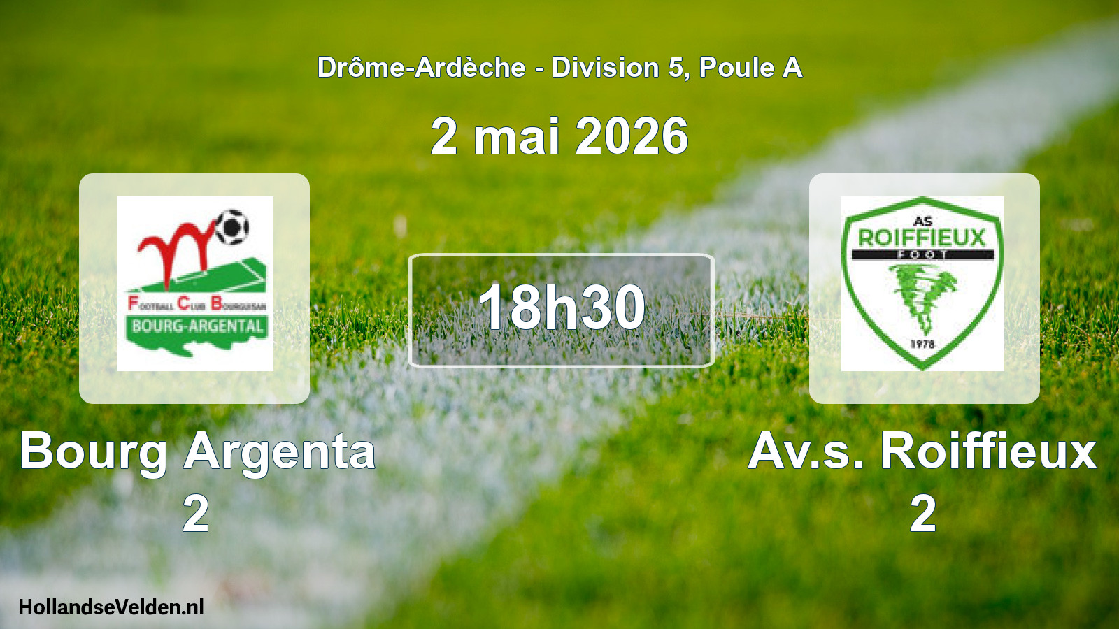 Geplande wedstrijd: Bourg Argenta 2 - Av.s. Roiffieux 2 (2 mei 2026)
