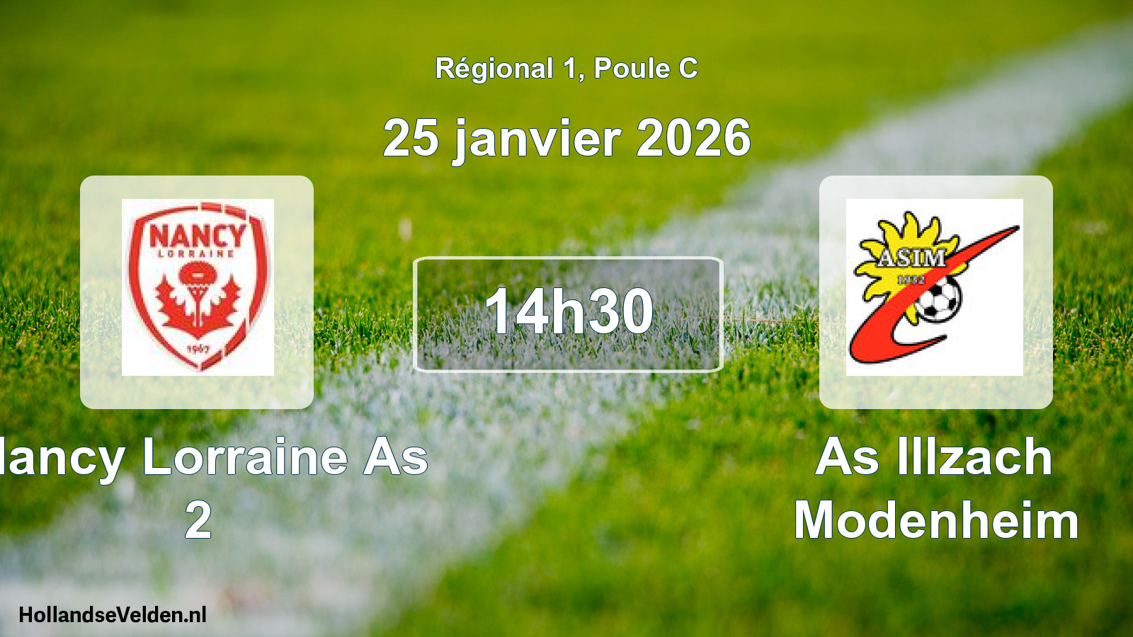 Geplande wedstrijd: Nancy Lorraine As 2 - As Illzach Modenheim (25 januari 2026)