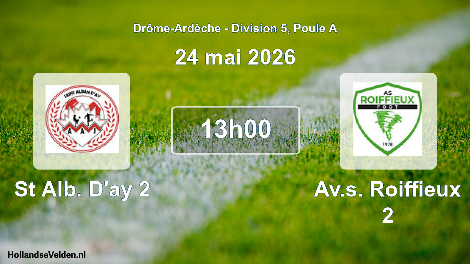 Geplande wedstrijd: St Alb. D'ay 2 - Av.s. Roiffieux 2 (24 mei 2026)