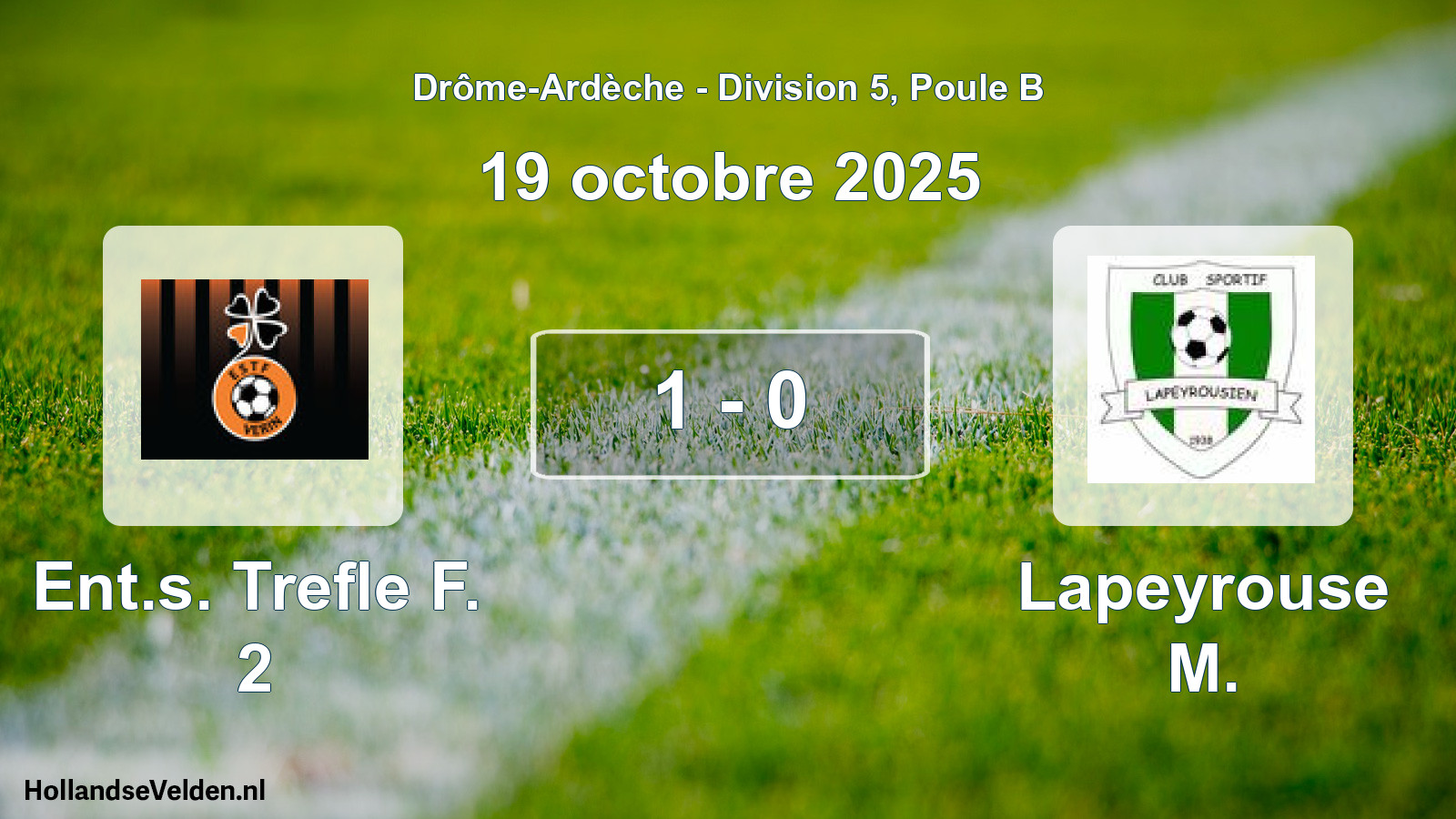Match joué: Ent.s. Trefle F. 2 - Lapeyrouse M. 1 - 0 (19 octobre 2025)