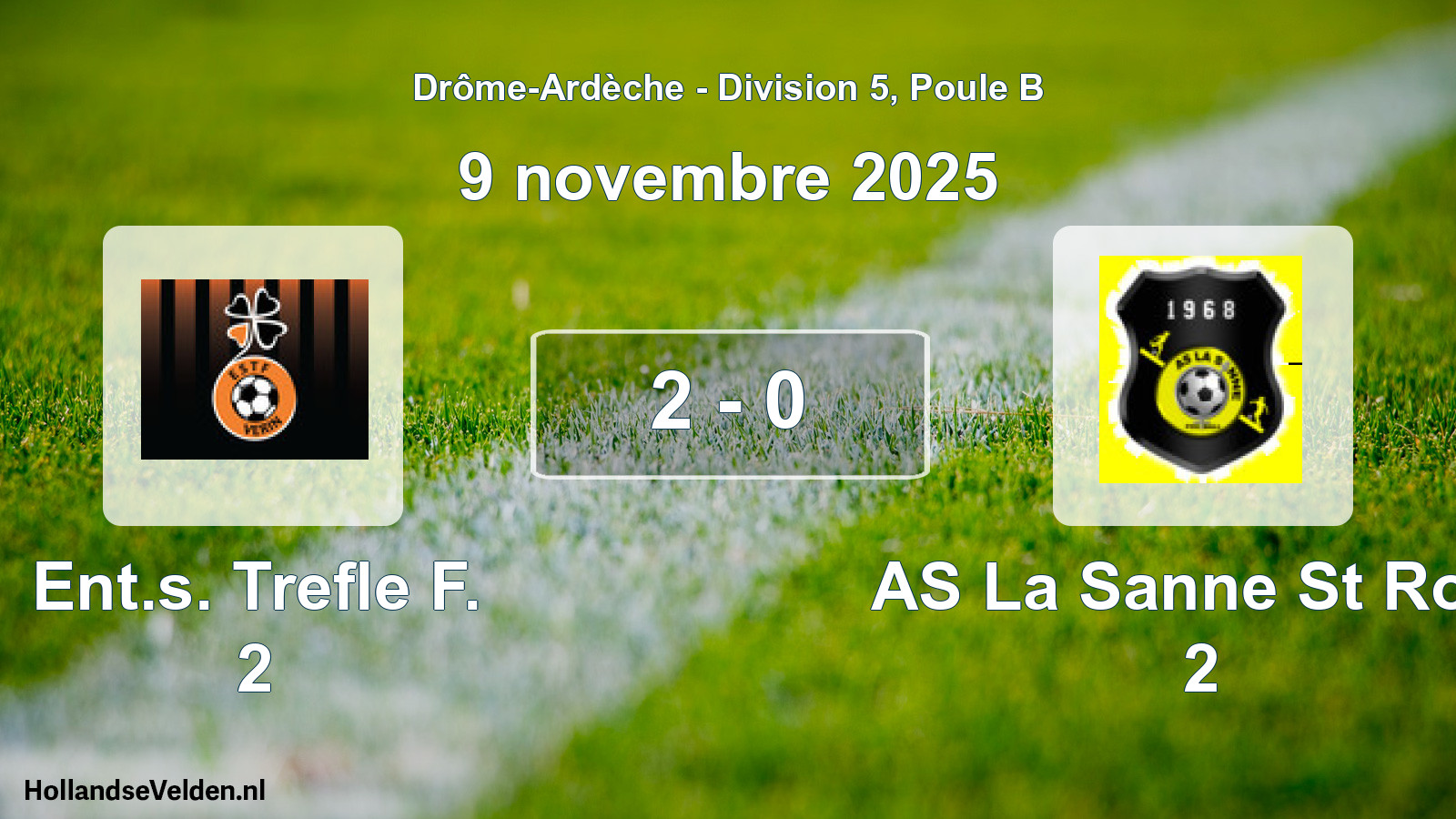 Gespeelde wedstrijd: Ent.s. Trefle F. 2 - AS La Sanne St Rom 2 2 - 0 (9 november 2025)