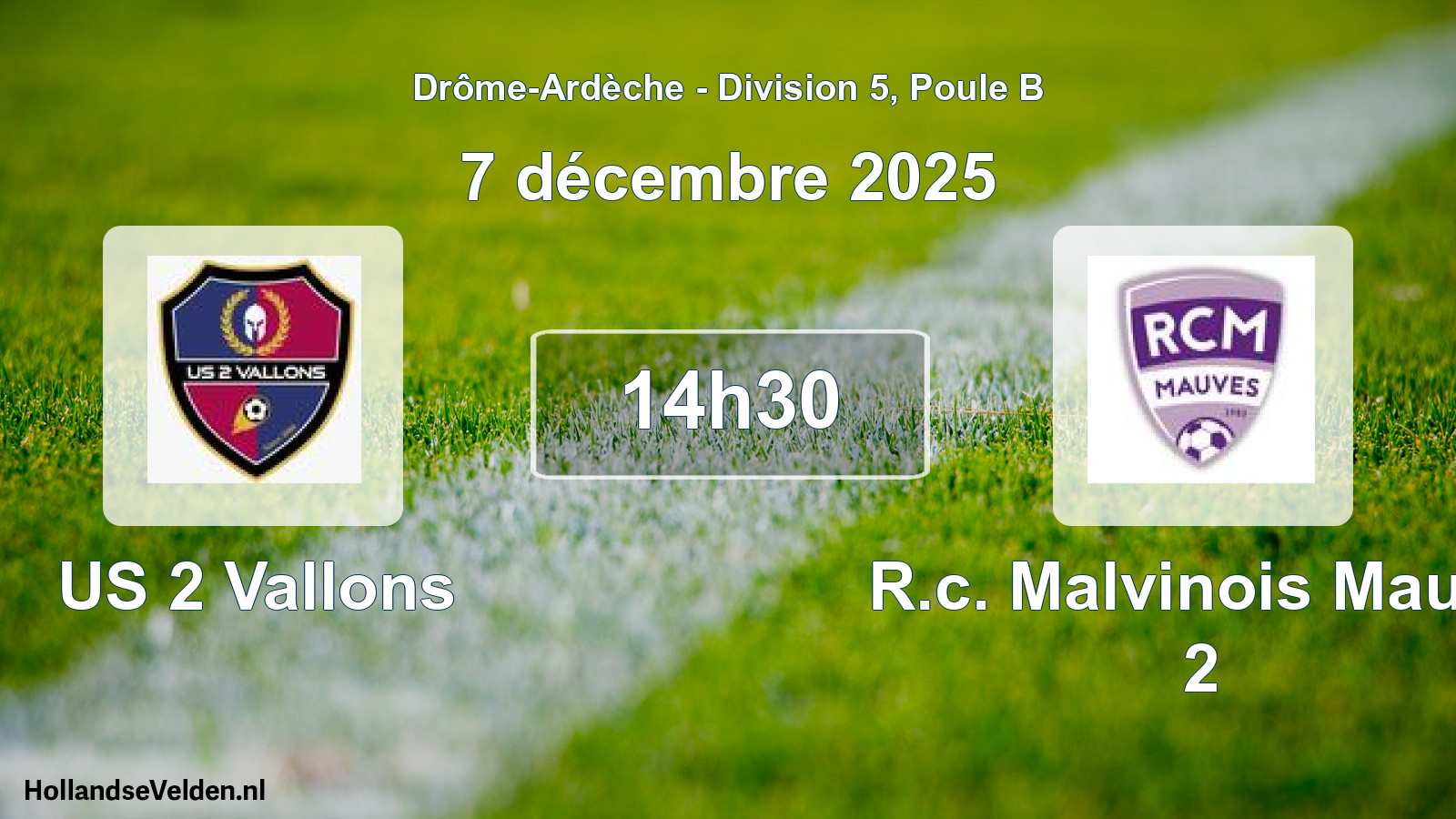 Geplande wedstrijd: US 2 Vallons - R.c. Malvinois Mauve 2 (7 december 2025)
