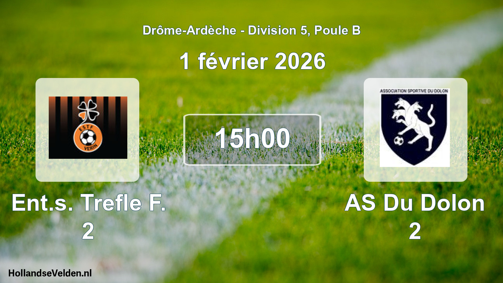 Match programmé: Ent.s. Trefle F. 2 - AS Du Dolon 2 (1 février 2026)