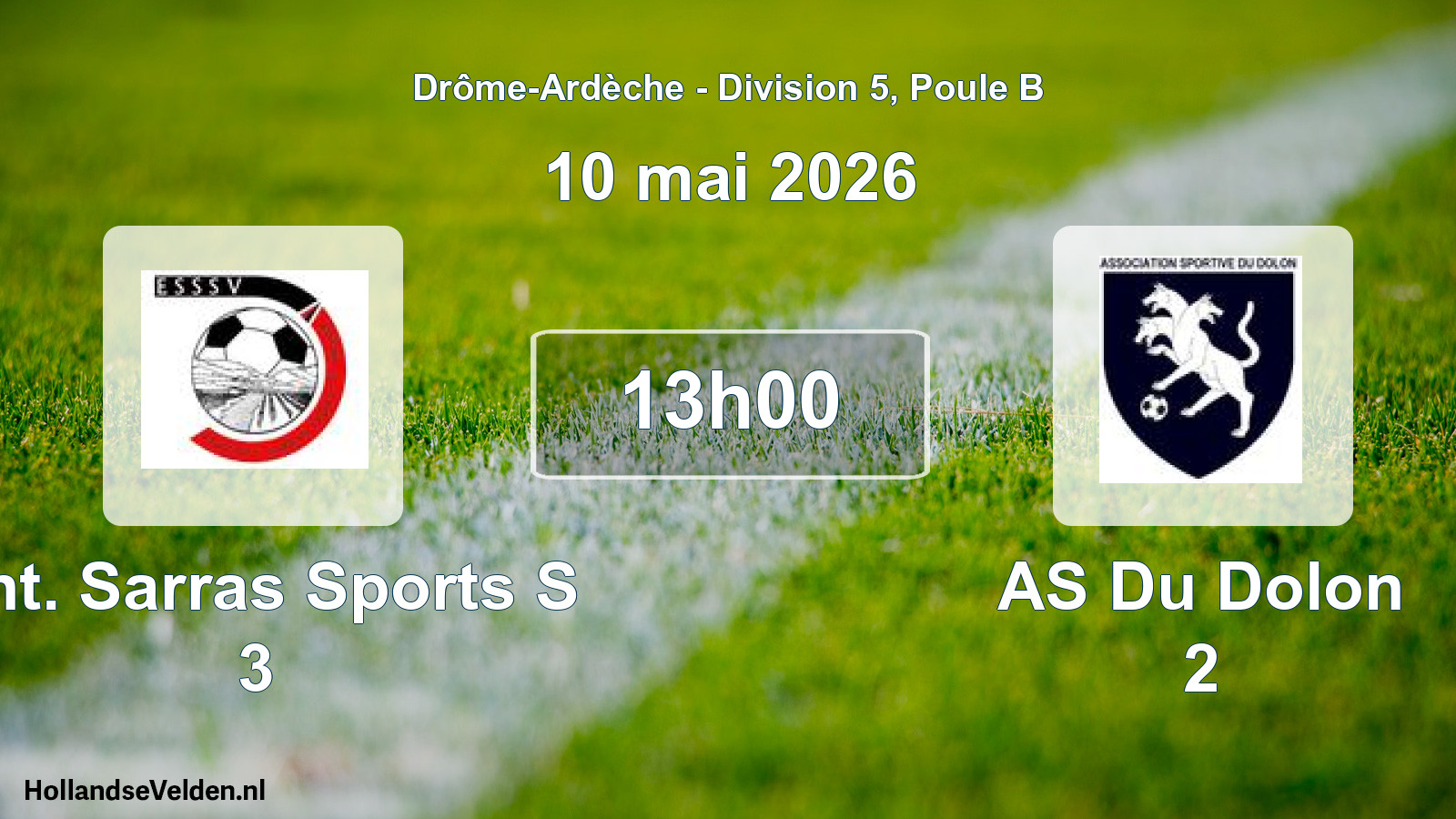 Scheduled Match: Ent. Sarras Sports S 3 - AS Du Dolon 2 (10 May 2026)