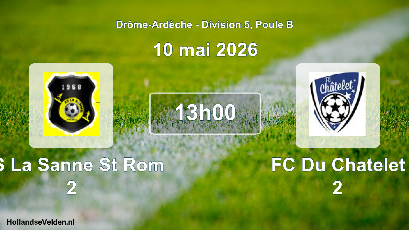 Geplande wedstrijd: AS La Sanne St Rom 2 - FC Du Chatelet 2 (10 mei 2026)