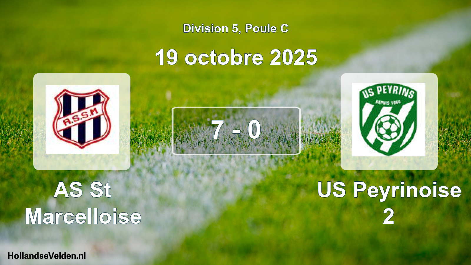 Total number of matches played: AS St Marcelloise - US Peyrinoise 2 7 - 0 (19 October 2025)