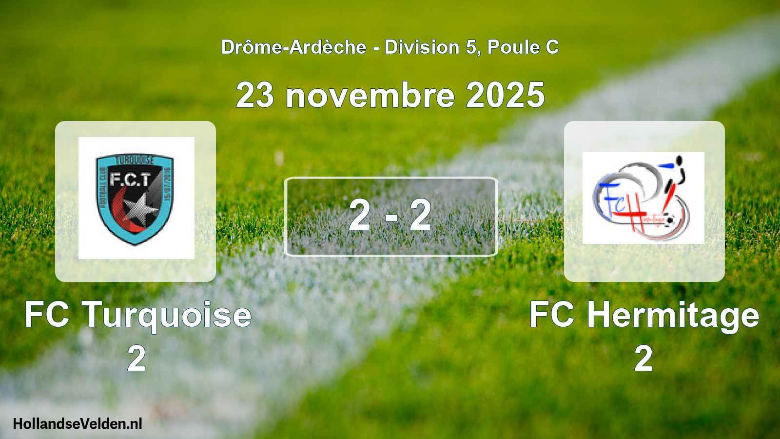 Gespeelde wedstrijd: FC Turquoise 2 - FC Hermitage 2 2 - 2 (23 november 2025)