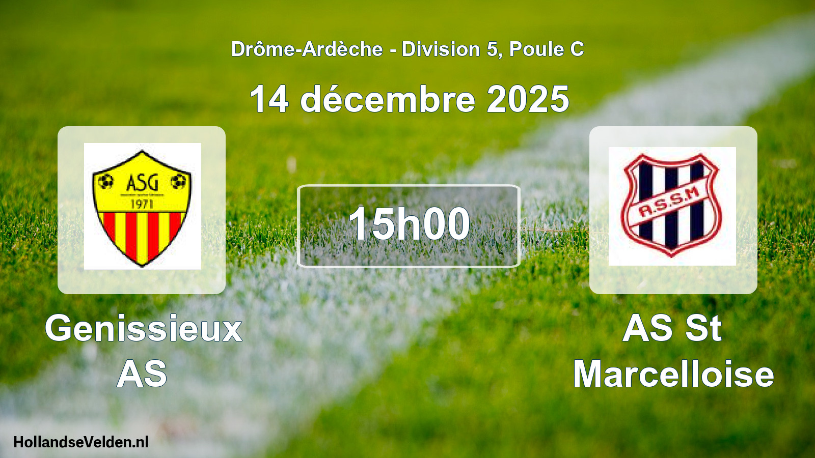 Match programmé: Genissieux AS - AS St Marcelloise (14 décembre 2025)