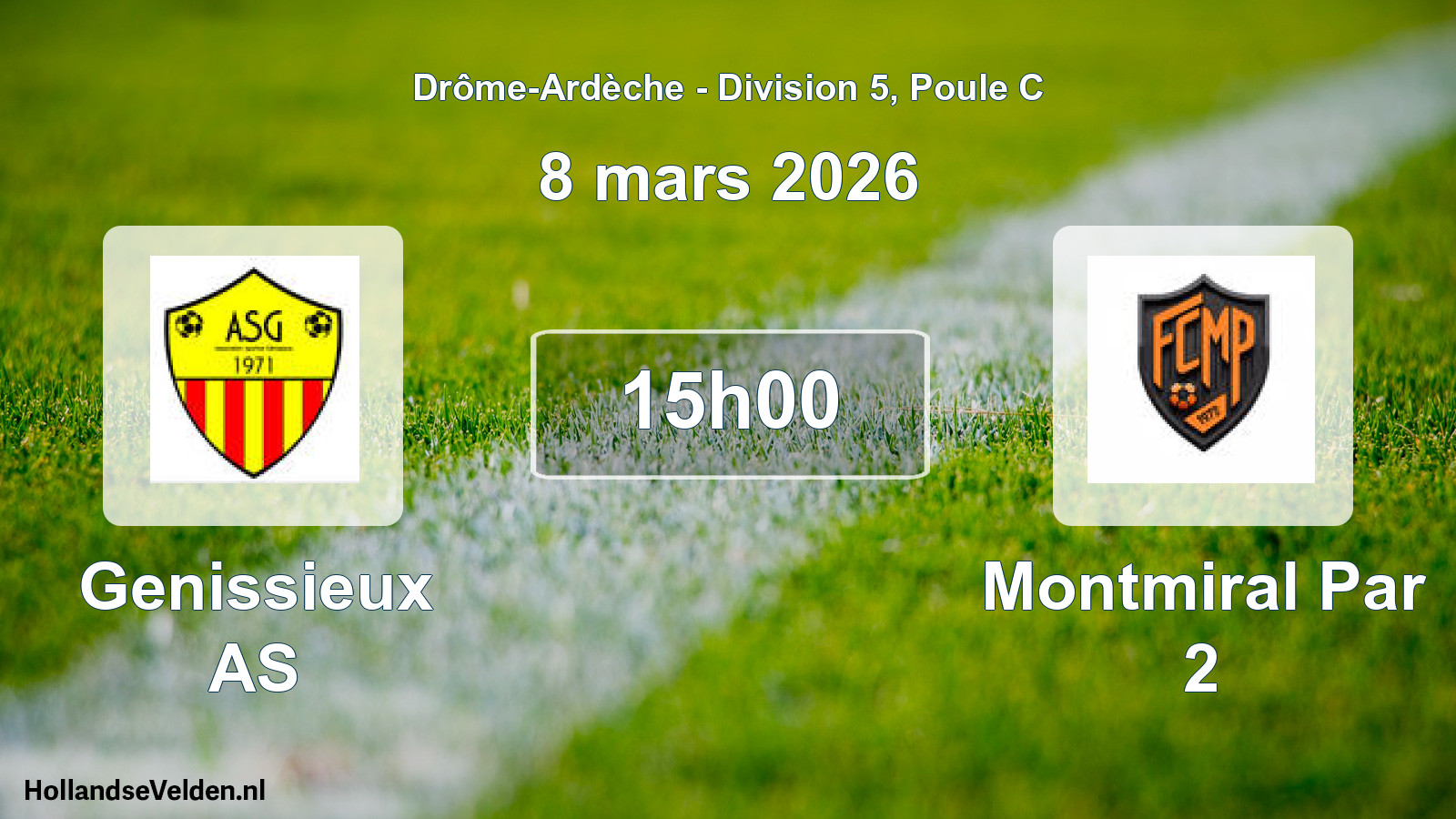 Match programmé: Genissieux AS - Montmiral Par 2 (8 mars 2026)