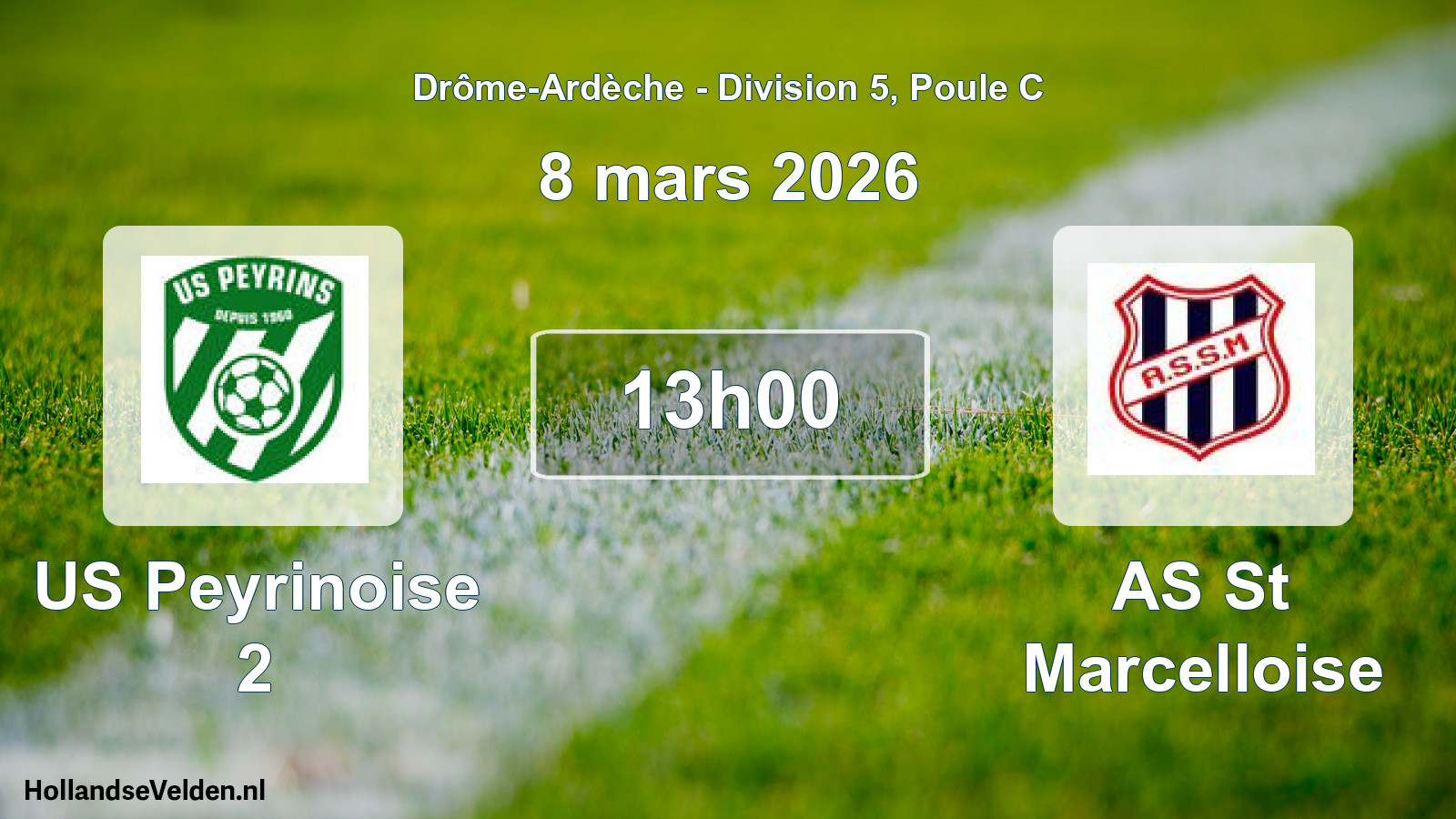 Geplande wedstrijd: US Peyrinoise 2 - AS St Marcelloise (8 maart 2026)