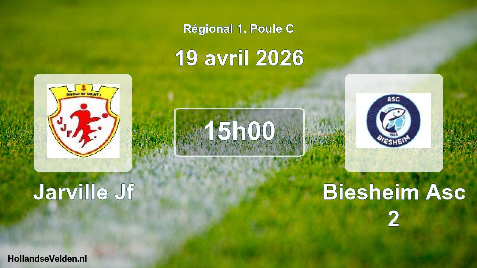 Geplande wedstrijd: Jarville Jf - Biesheim Asc 2 (19 april 2026)