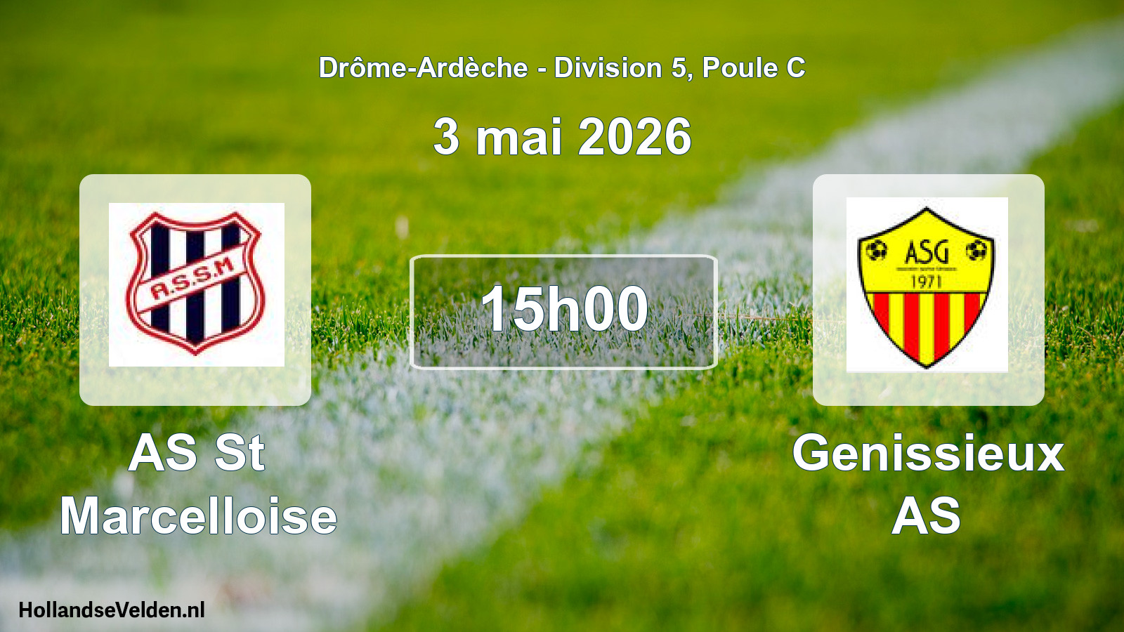 Geplande wedstrijd: AS St Marcelloise - Genissieux AS (3 mei 2026)