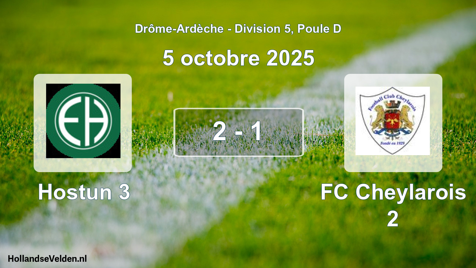 Match joué: Hostun 3 - FC Cheylarois 2 2 - 1 (5 octobre 2025)