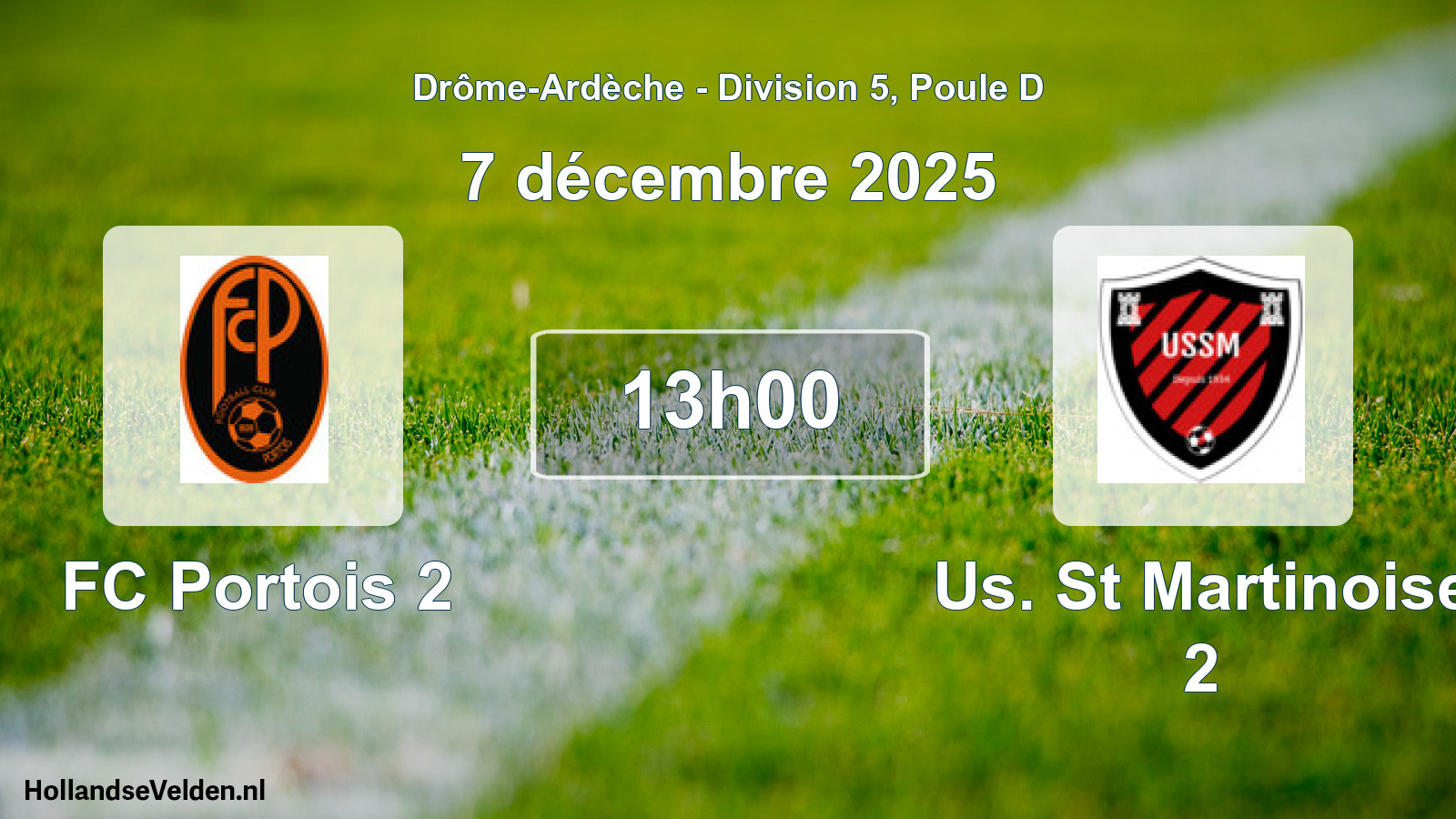 Geplande wedstrijd: FC Portois 2 - Us. St Martinoise 2 (7 december 2025)