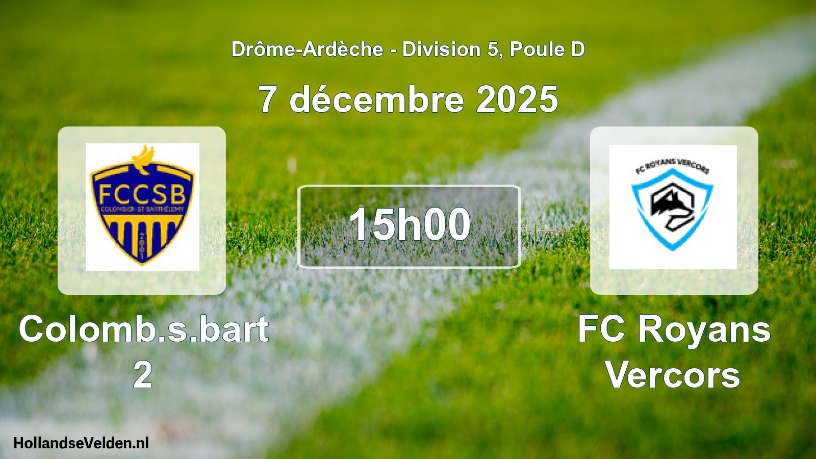 Geplande wedstrijd: Colomb.s.bart 2 - FC Royans Vercors (7 december 2025)