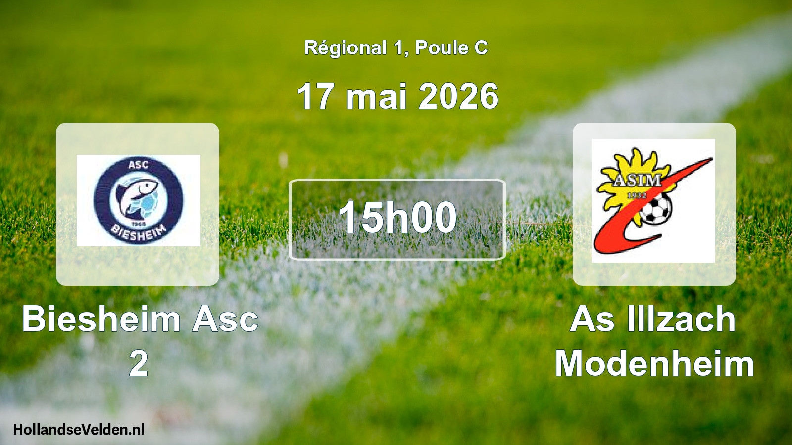 Geplande wedstrijd: Biesheim Asc 2 - As Illzach Modenheim (17 mei 2026)