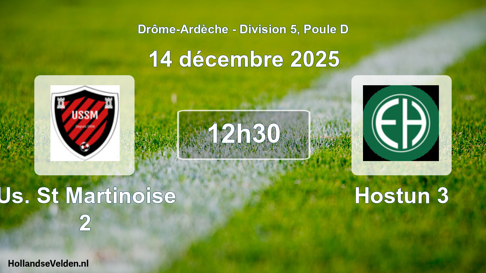 Match programmé: Us. St Martinoise 2 - Hostun 3 (14 décembre 2025)