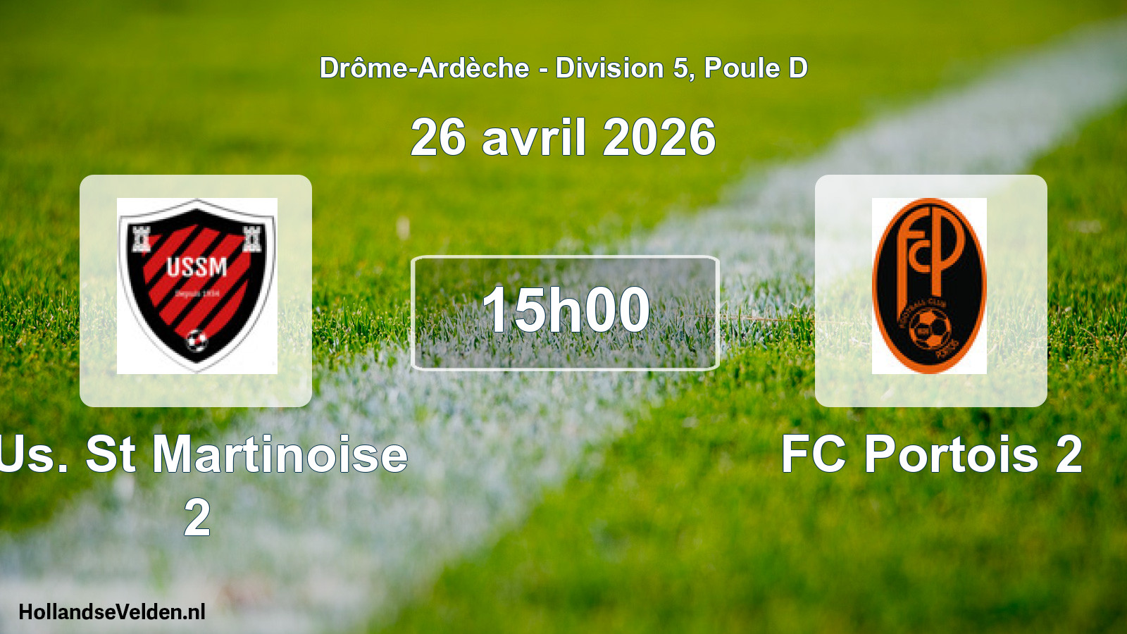 Geplande wedstrijd: Us. St Martinoise 2 - FC Portois 2 (26 april 2026)