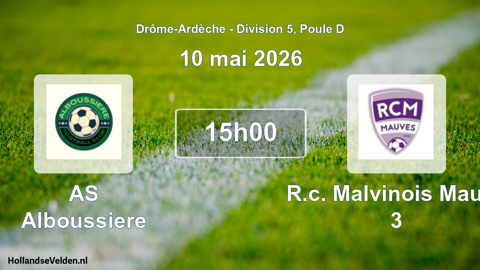 Match programmé: AS Alboussiere - R.c. Malvinois Mauve 3 (10 mai 2026)