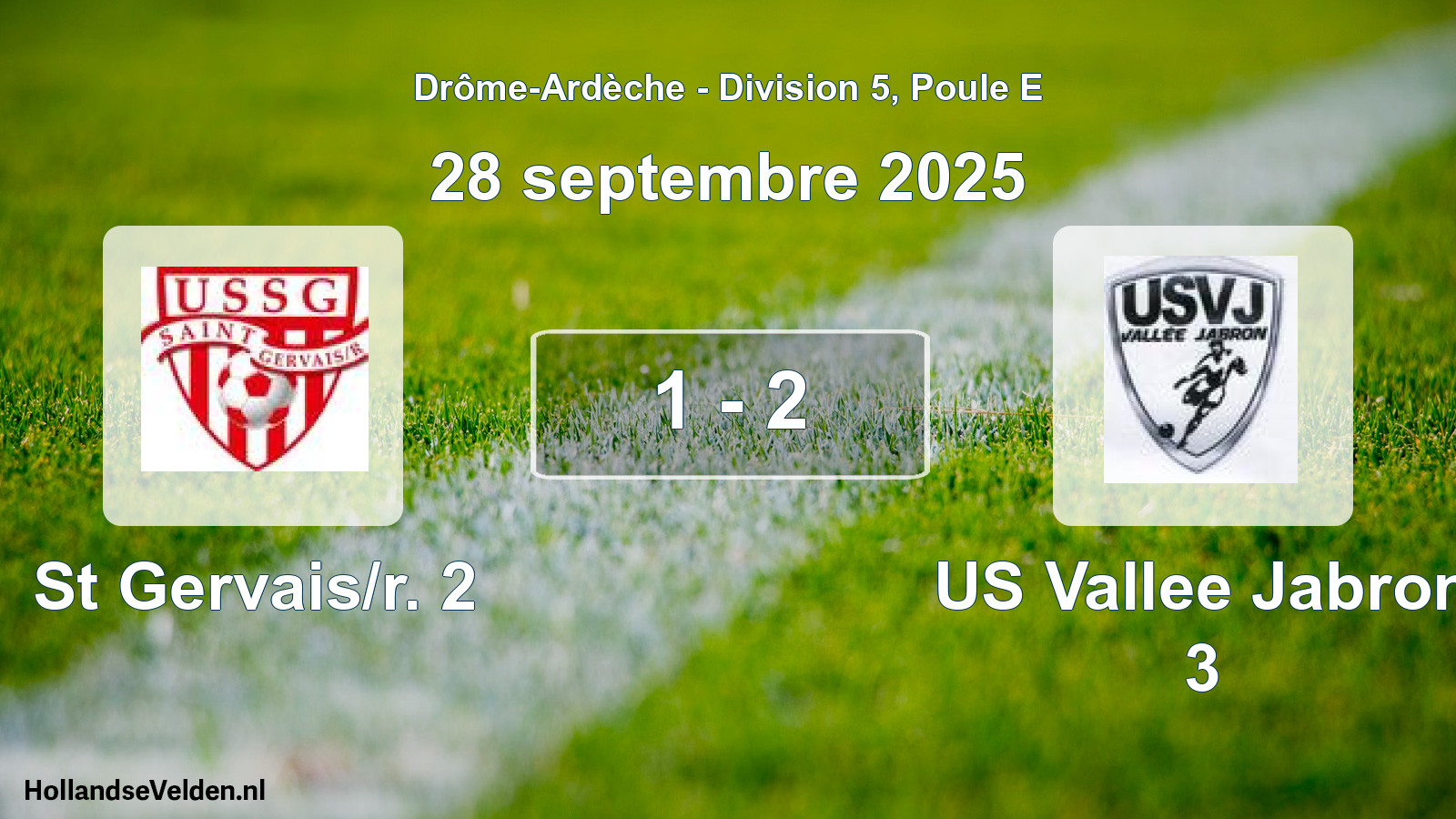 Gespeelde wedstrijd: St Gervais/r. 2 - US Vallee Jabron 3 1 - 2 (28 september 2025)