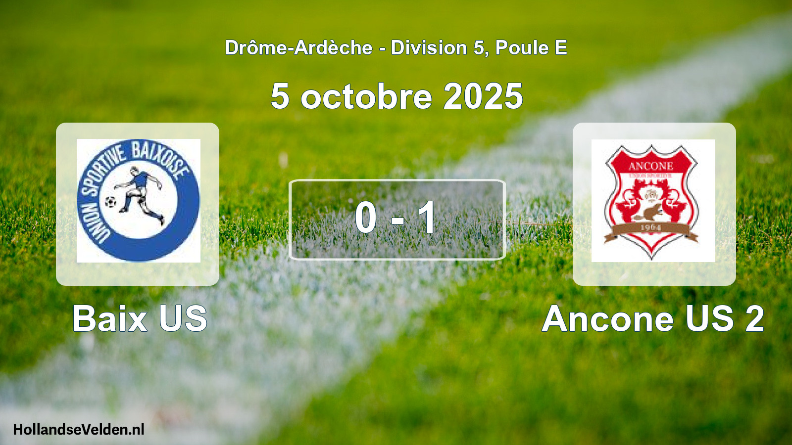 Gespeelde wedstrijd: Baix US - Ancone US 2 0 - 1 (5 oktober 2025)