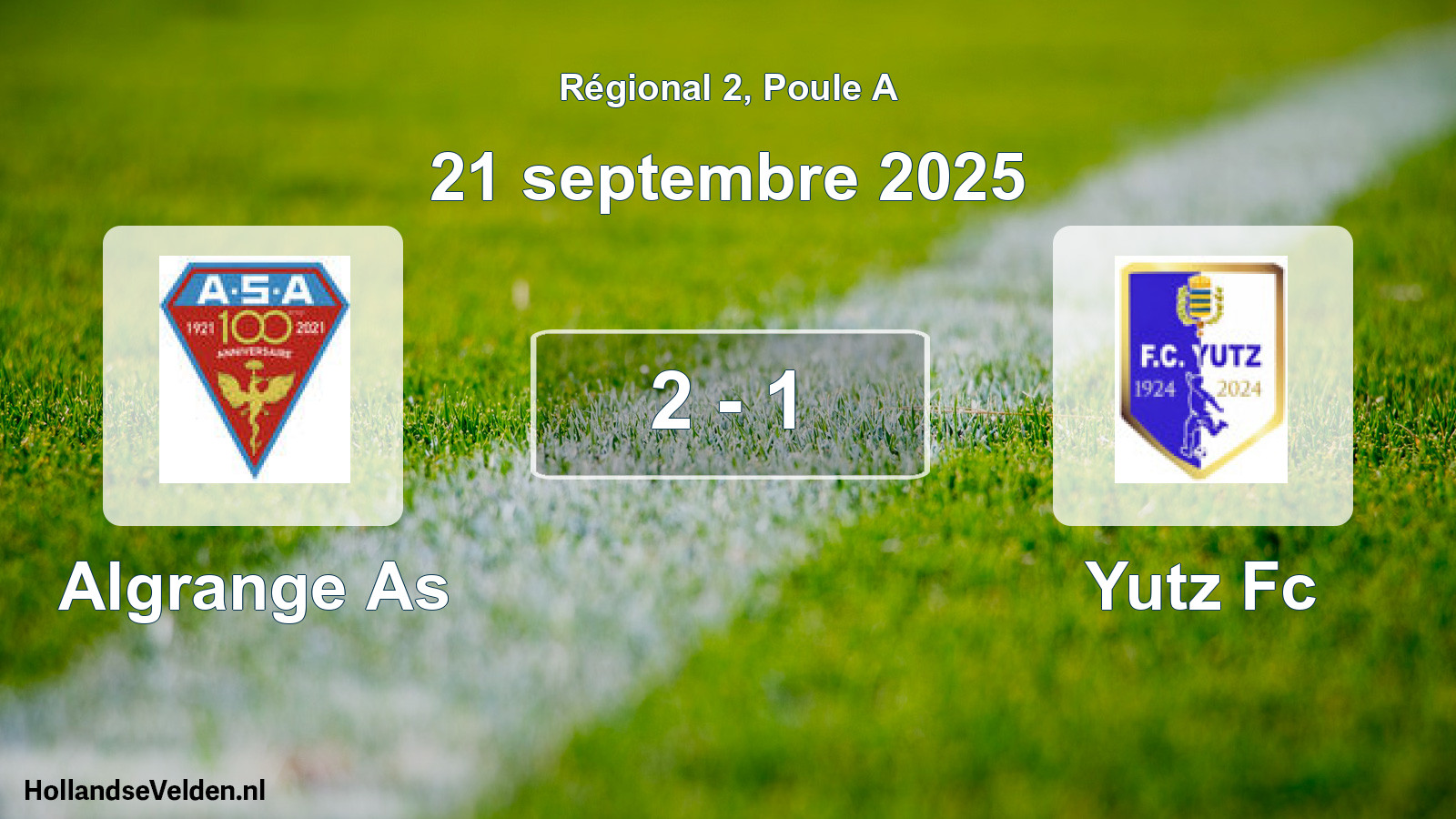 Total number of matches played: Algrange As - Yutz Fc 2 - 1 (21 September 2025)
