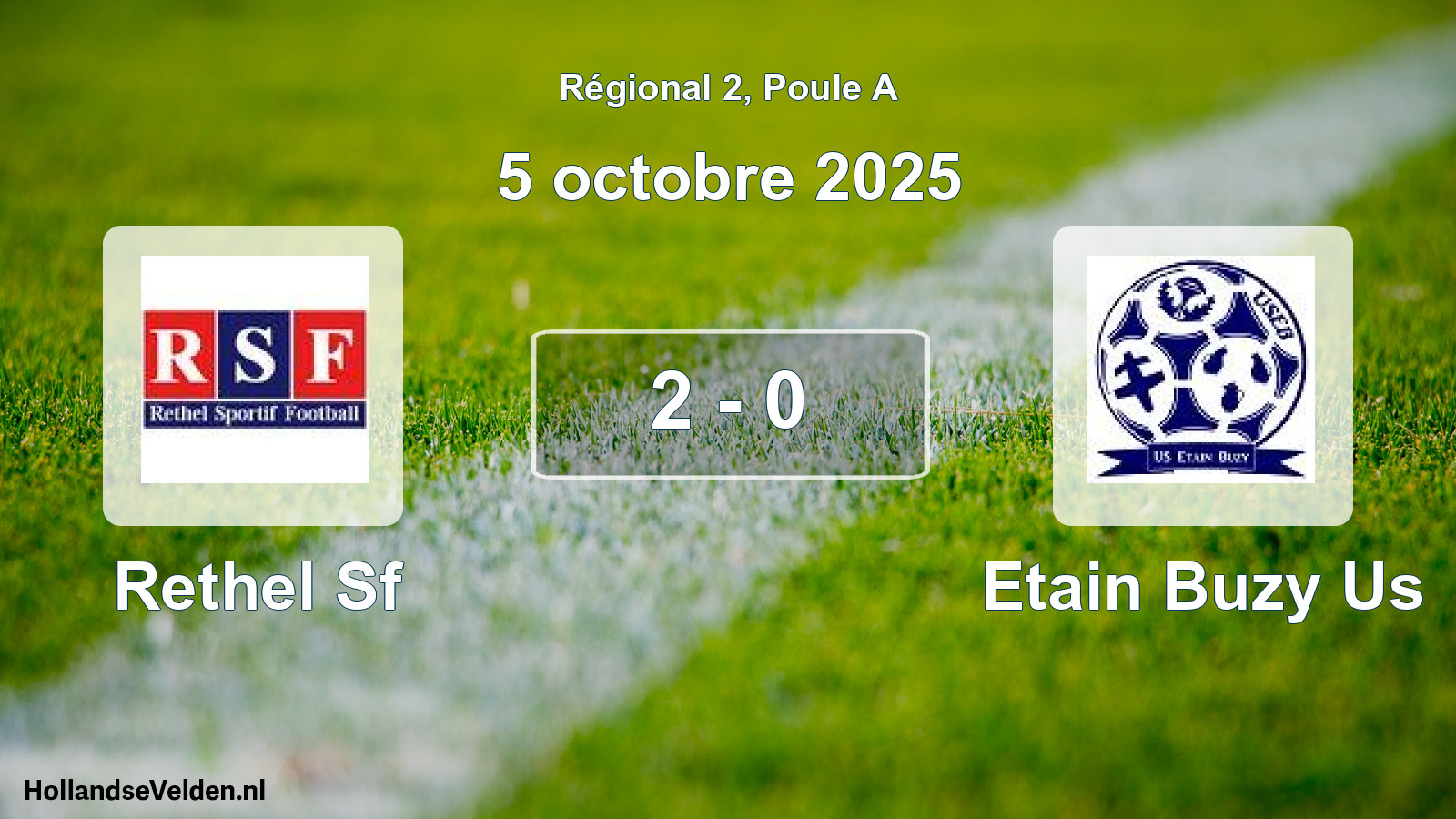 Gespeelde wedstrijd: Rethel Sf - Etain Buzy Us 2 - 0 (5 oktober 2025)