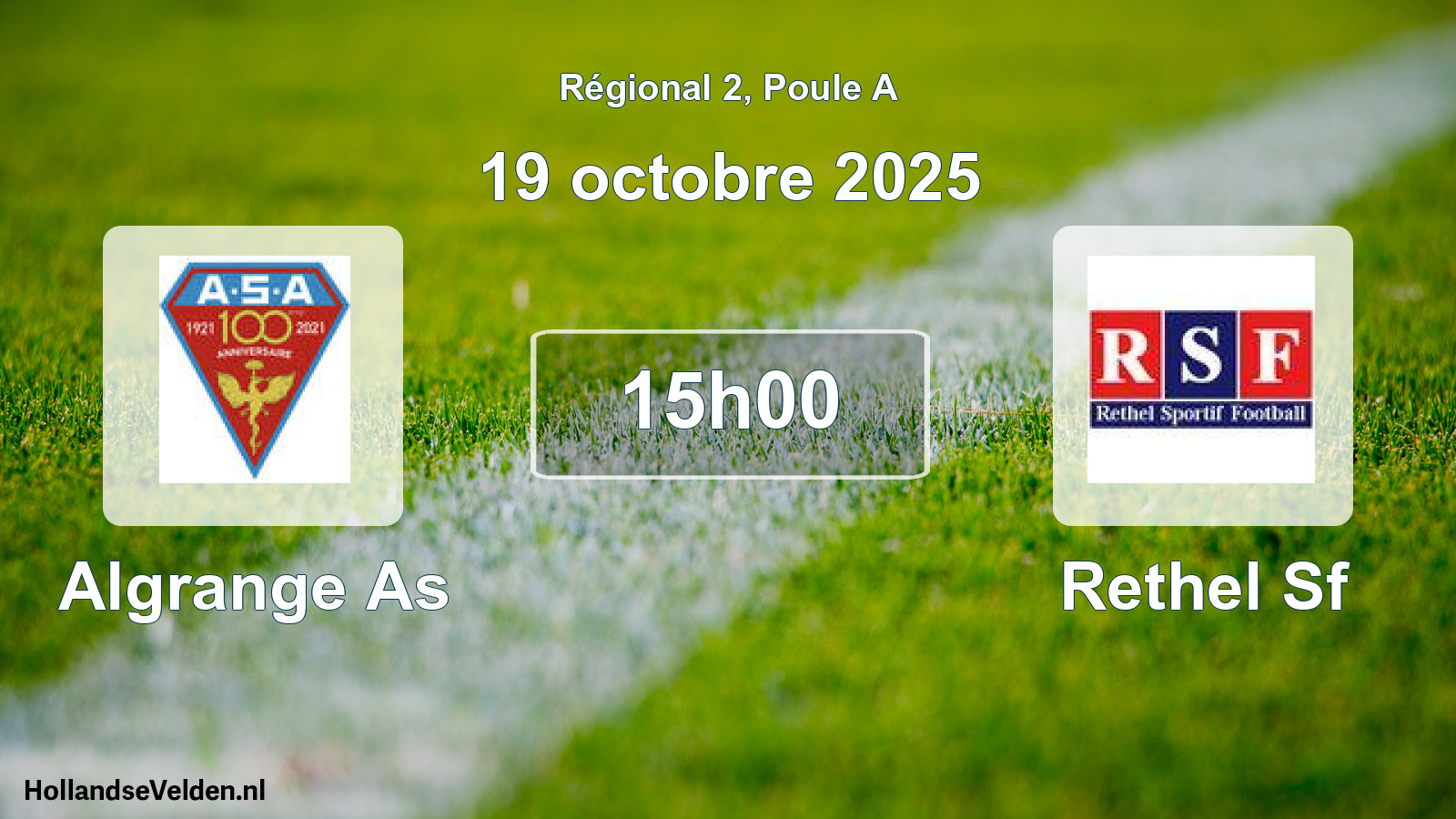 Scheduled Match: Algrange As - Rethel Sf (19 October 2025)