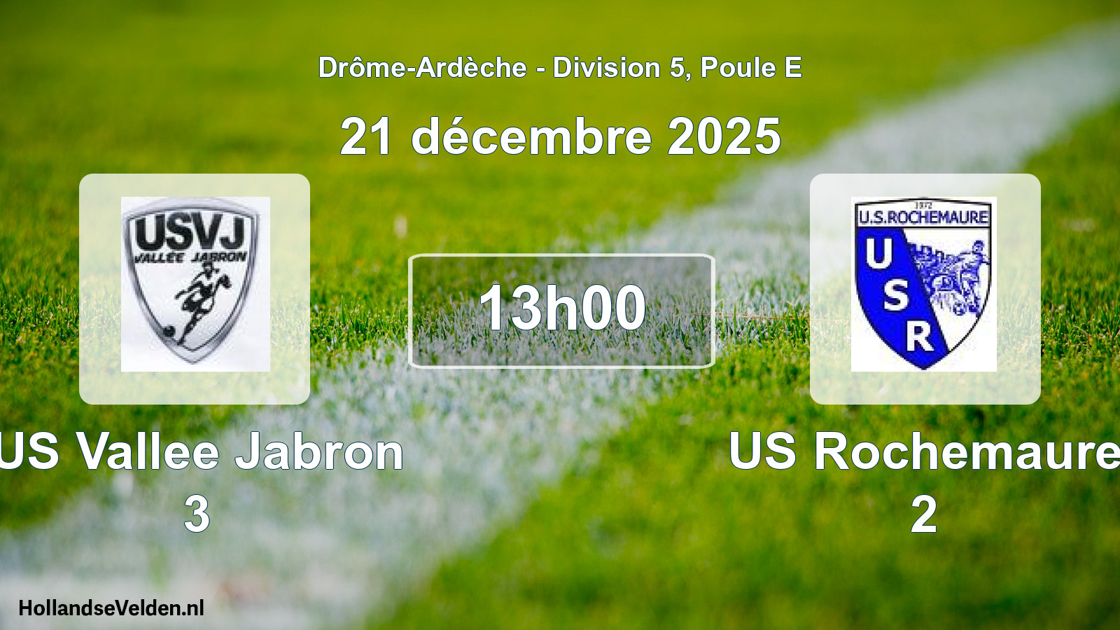 Geplande wedstrijd: US Vallee Jabron 3 - US Rochemaure 2 (21 december 2025)