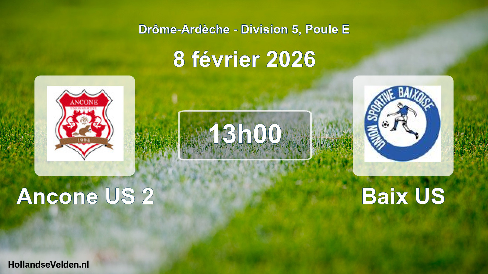 Geplande wedstrijd: Ancone US 2 - Baix US (8 februari 2026)