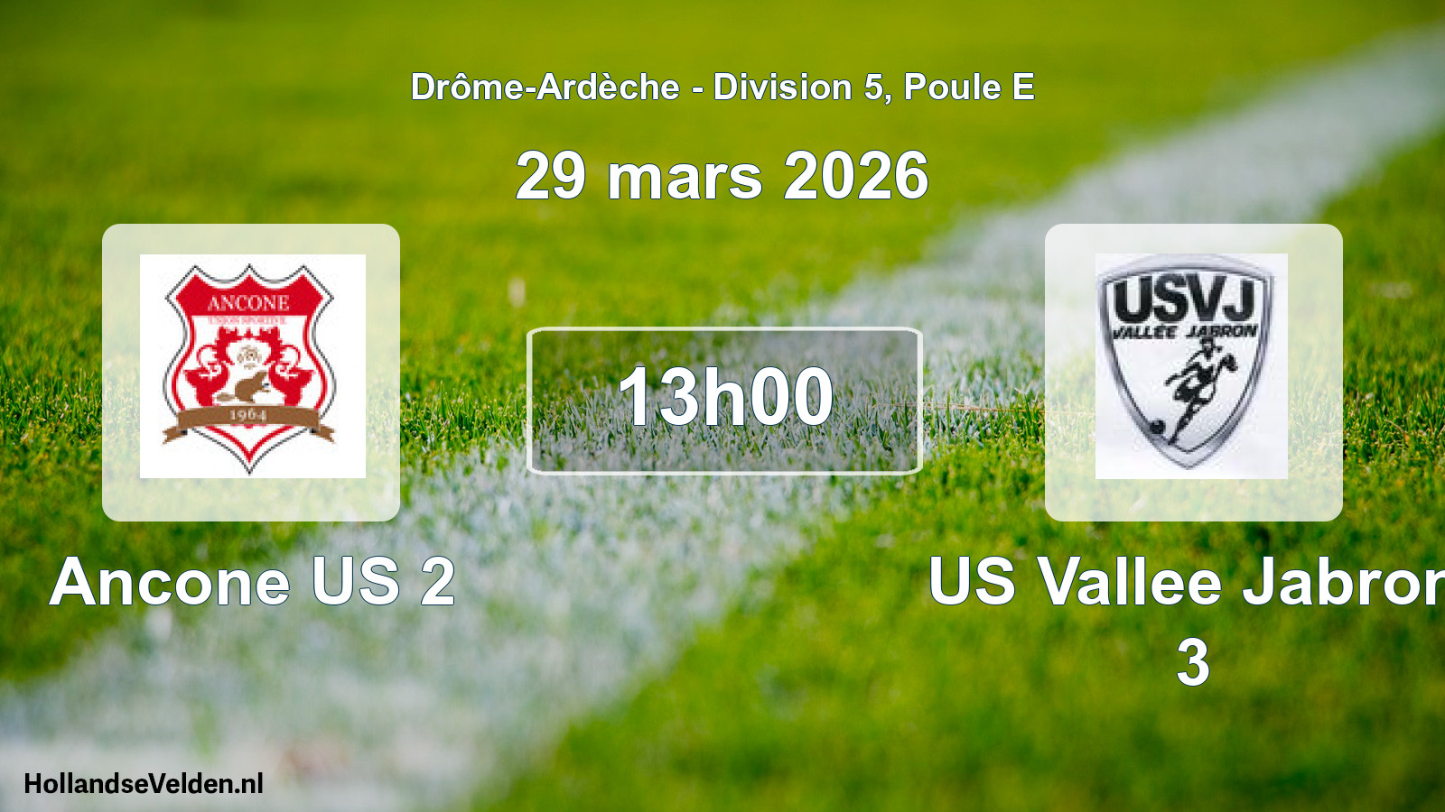 Geplande wedstrijd: Ancone US 2 - US Vallee Jabron 3 (29 maart 2026)