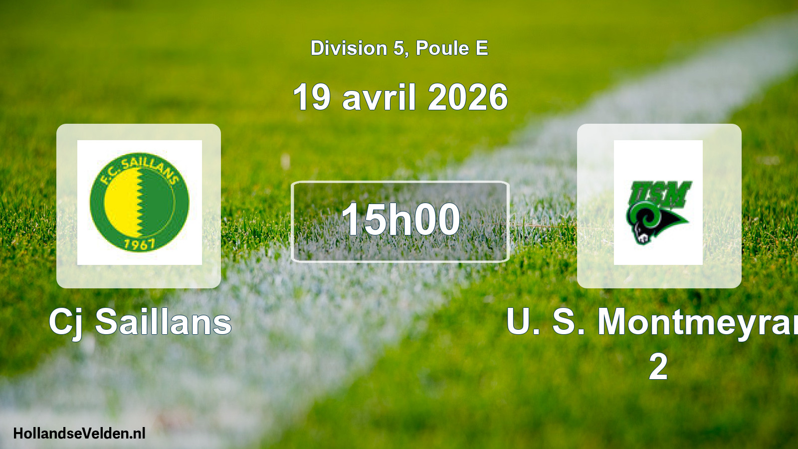 Match programmé: Cj Saillans - U. S. Montmeyran 2 (19 avril 2026)