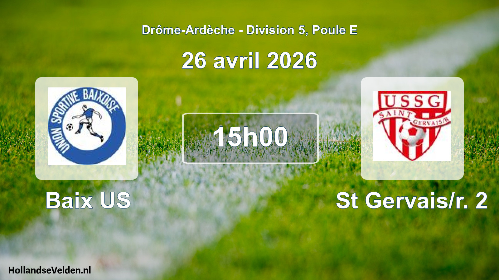Geplande wedstrijd: Baix US - St Gervais/r. 2 (26 april 2026)