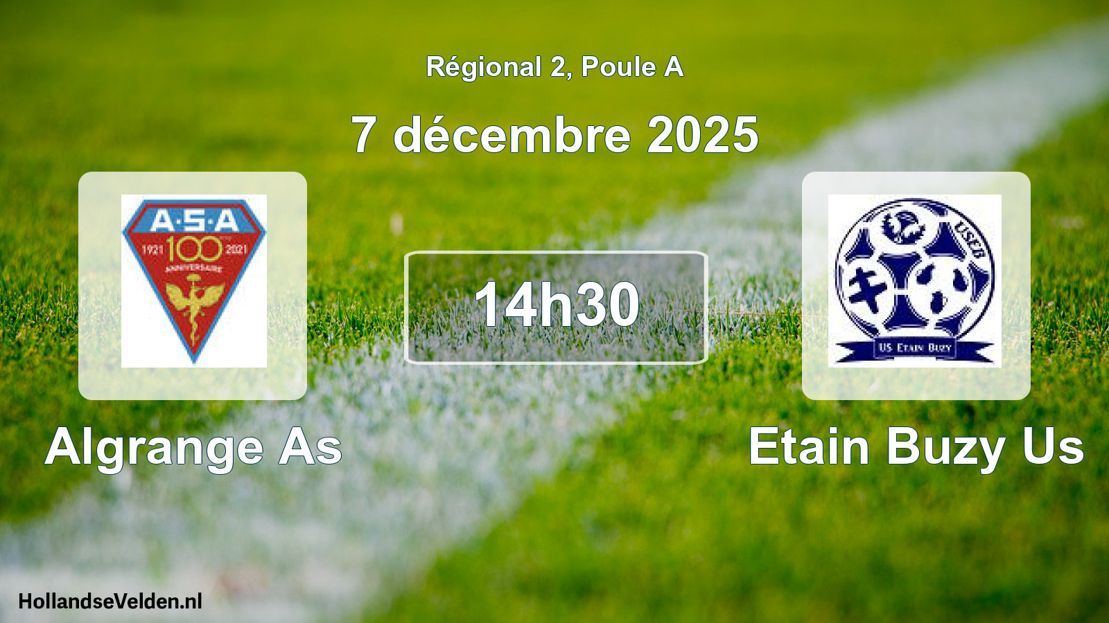 Scheduled Match: Algrange As - Etain Buzy Us (7 December 2025)