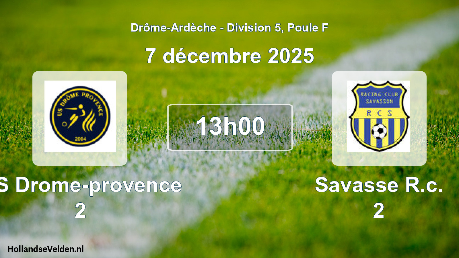 Geplande wedstrijd: US Drome-provence 2 - Savasse R.c. 2 (7 december 2025)